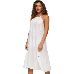 Superdry D3 Ovin Vintage Midi Καλοκαιρινό Καθημερινό Φόρεμα Λευκό W8011434A-71D