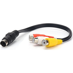 4 pin Mini-DIN S-Video Αρσενικό σε 3x RCA Θηλυκό Cable 27cm (OEM)
