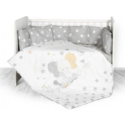 Lorelli Lily Elephant Stars Σετ Κούνιας 60x120cm Grey 4τμχ
