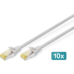 Digitus S/FTP Cat.6a Καλώδιο Δικτύου Ethernet 0.5m Grey 10τμχ DK-1644-A-005-10