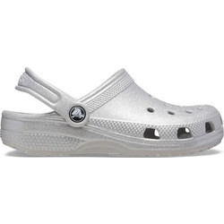 Crocs Classic Glitter Clog Παιδικά Παπούτσια Θαλάσσης για Κορίτσι Ασημί 206993-0IC