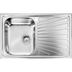 Sanitec 11491 Επικαθήμενος Νεροχύτης Inox Αντιστρεφόμενος Σαγρέ 79x50cm