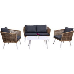 HomeMarkt Freja Σετ Σαλόνι Κήπου Rattan 4τμχ Μπεζ HM6057.01