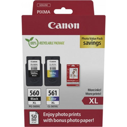 Canon PG-560 XL CL-561 XL Black & Color Photo Value Pack 2 Μελανιών Εκτυπωτή Inkjet 3712C008