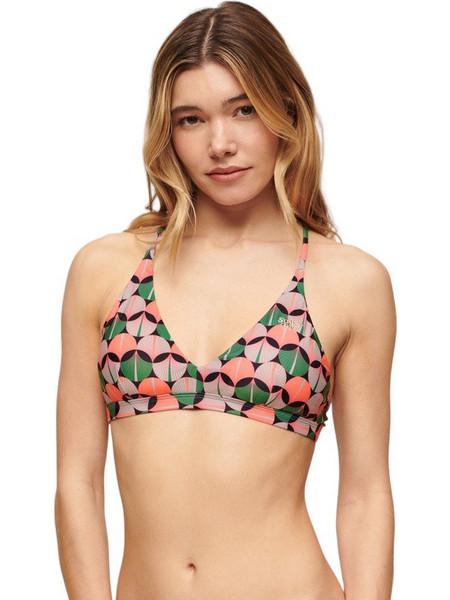 Superdry Bikini Top Τριγωνάκι Σομόν Πράσινο W3010407A-38L