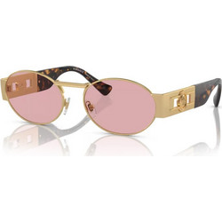 Versace VE2264 100284 Γυαλιά Ηλίου Στρογγυλά Μεταλλικά Μαύρα Χρυσά με Ροζ Polarized Φακό