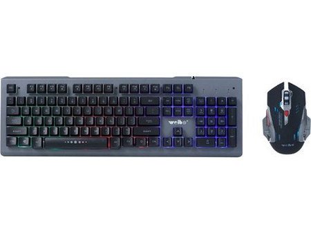Weibo WB-595 Σετ Gaming Πληκτρολόγιο RGB Grey