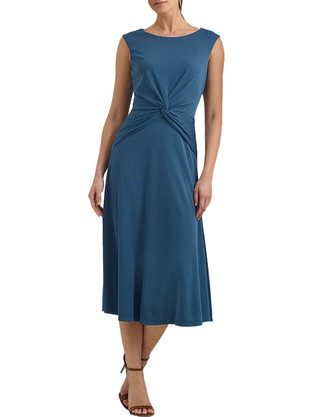 Lauren Ralph Lauren Midi Καλοκαιρινό Βραδινό Φόρεμα Navy Μπλε 250872090009