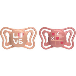 Chicco PhysioForma Light Ανατομικές Ορθοδοντικές Πιπίλες Σιλικόνης Νυκτός 16-36m Love Ροζ 2τμχ