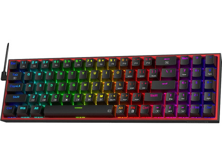 Redragon Pollux K628 Μηχανικό Gaming Πληκτρολόγιο TenKeyLess με Custom Red Διακόπτες RGB Black