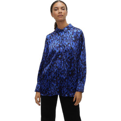 Vero Moda Μακρυμάνικο Γυναικείο Πουκάμισο Animal Print Royal Blue 10295191