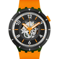 Swatch Big Bold Ανδρικό Ρολόι με Πορτοκαλί Καουτσούκ Λουράκι FALL-IAGE