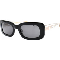 Lancel LA91021 C01 Γυναικεία Γυαλιά Ηλίου Ορθογώνια Κοκάλινα Διαφανές Μαύρο με Μαύρο Polarized Φακό