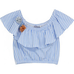 Original Marines Παιδικό Crop Top Κοντομάνικο Γαλάζιο DEP3144F VAR1R