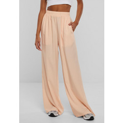 Urban Classics Ψηλόμεση Υφασμάτινη Γυναικεία Παντελόνα Loose Εφαρμογή Σομόν TB5996-12894