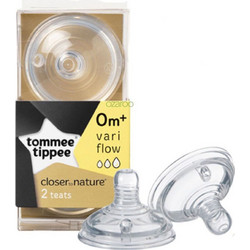 Tommee Tippee Closer To Nature Θηλή Σιλικόνης για Μπιμπερό 0m+ Ρυθμιζόμενης Ροής 2τμχ