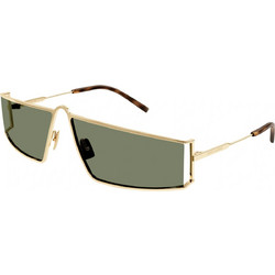 Saint Laurent SL606 004 Ανδρικά Γυαλιά Ηλίου Ορθογώνια Μεταλλικά Χρυσά με Πράσινο Polarized Φακό