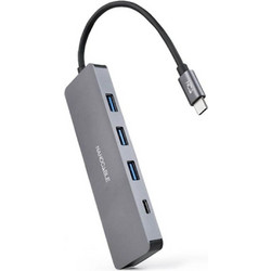Nanocable 10.16.4409 USB Hub 3.0 USB-C με 4 Θύρες USB-A / USB-C & Εξωτερική Παροχή Ρεύματος