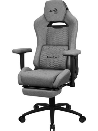 Aerocool Royal Καρέκλα Gaming Υφασμάτινη με Ρυθμιζόμενα Μπράτσα και Υποπόδιο Γκρι AEROROYAL-ASH-GREY