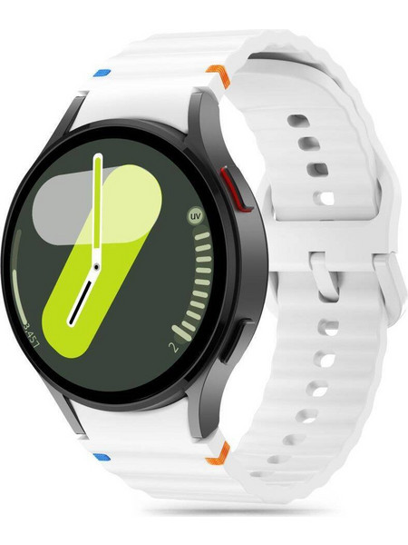 Tech-Protect Silicone Sport Λουράκι Σιλικόνης White (Samsung Galaxy Watch 4 / 5 / 5 Pro / 6 / 7 / FE)