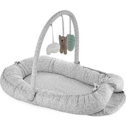 Baby Jem Flower Grey Βρεφικό Μαξιλάρι Φωλιά