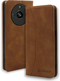 Bodycell PU Leather Book Brown (Realme 11 Pro Plus)