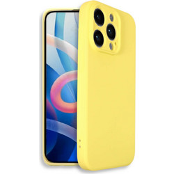 Bodycell Square Liquid Silicon Back Cover Yellow (iPhone 14 Pro Max)