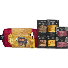 Apivita Beessential Oils Day Face Oil 15ml + Apricot Scrub 2x8ml + Pomegranate Mask 2x8ml