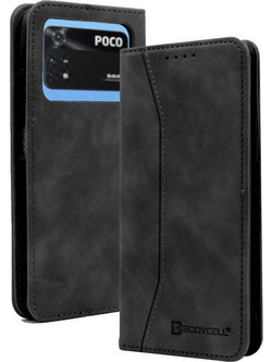 Bodycell Pu Leather Book Black (Xiaomi Poco M4 Pro)