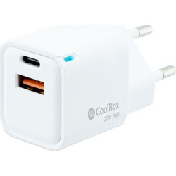 CoolBox Φορτιστής χωρίς Καλώδιο με Θύρα USB-A & Θύρα USB-C 20W COO-CUP-20CA White