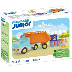 Playmobil Junior Ανατρεπόμενο Φορτηγό με Εργάτη για 1-4 Ετών 71685