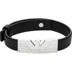 Emporio Armani Ανδρικό Βραχιόλι Χειροπέδα από Δέρμα & Ατσάλι EGS3075040