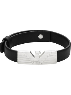 Emporio Armani Ανδρικό Βραχιόλι Χειροπέδα από Δέρμα & Ατσάλι EGS3075040