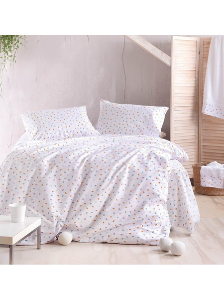 Rythmos Σετ Πάπλωμα Υπέρδιπλο 220x240 Symbol Tiny Heart White