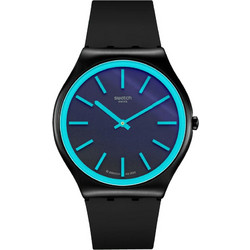 Swatch Ανδρικό Ρολόι με Μαύρο Καουτσούκ Λουράκι SS07B111