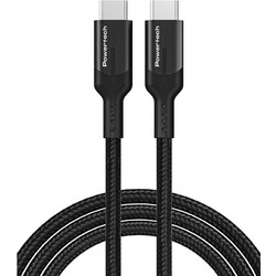 Powertech PTR-0135 Braided USB-C to USB-C 60W 1m Black 5210131072691