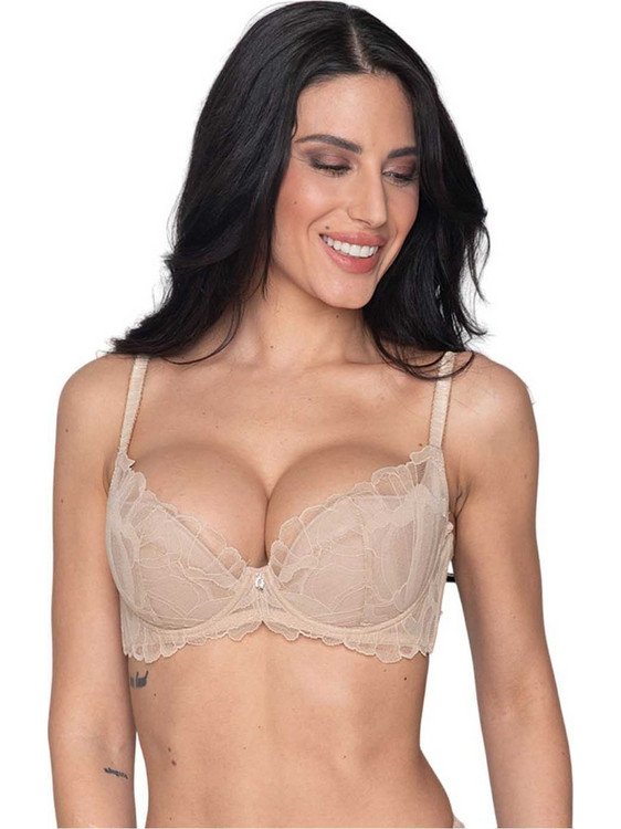 Luna Melody Σουτιέν Balconette Push Up με Μπανέλα Μπεζ 14242