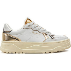 Pepe Jeans Kore Club Γυναικεία Sneakers Λευκά Χρυσά PLS00021-800