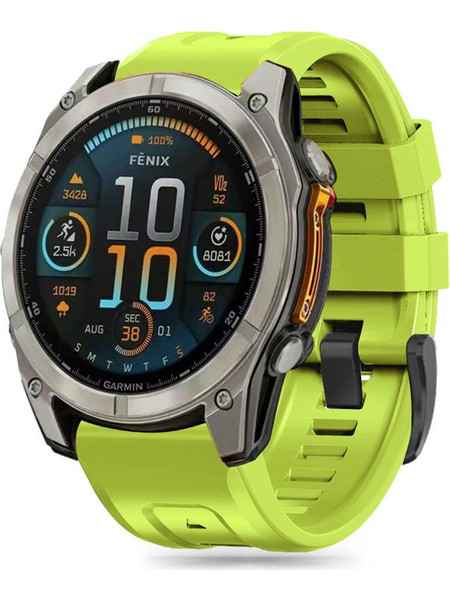Tech-Protect Silicone Λουράκι Σιλικόνης Lime (Garmin Fenix 5 / 6 / 6 Pro / 7 / 8 / Ε 47mm)