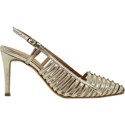 Toutounis Γόβες Slingback Δερμάτινες με Τακούνι Στιλέτο Χρυσές 51902