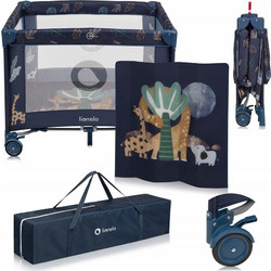 Lionelo Bonnie Τετράγωνο Πάρκο με Στρώμα & Δίχτυ Navy Μπλε 4095