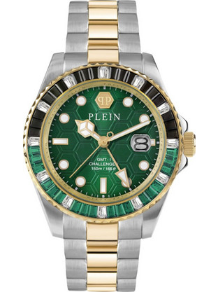 Philipp Plein GMT-I Ανδρικό Ρολόι με Ασημί Χρυσό Μεταλλικό Μπρασελέ PWPZA0224