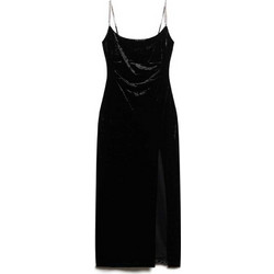 Superdry Diamonte Midi Φόρεμα για Γάμο / Βάπτιση Βελούδινο Μαύρο W8011729A-02A