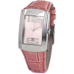 Chronotech Γυναικείο Ρολόι με Ροζ Δερμάτινο Λουράκι CT7017B-02