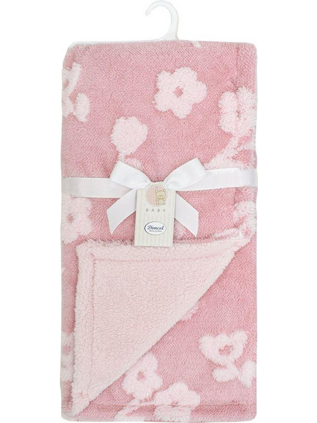Dimcol Flower 09 Κουβέρτα Αγκαλιάς Fleece 75x100 Ροζ
