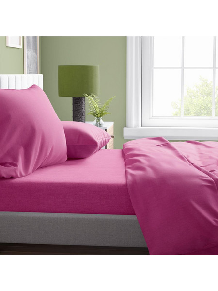Dimcol Σεντόνι Υπέρδιπλο Βαμβακερό 220x240 Solid 499 Fuchsia