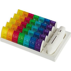 Anabox Comfort Plus Εβδομαδιαία Θήκη Χαπιών 70 Θέσεων με Κόφτη Πολύχρωμη