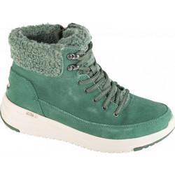 Skechers On The Go Stellar Γυναικεία Μποτάκια Χιονιού Suede Πράσινα με Γούνα 144770-DKGR