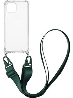 Sonique Strap Back Cover Transparent / Dark Green (iPhone 11)