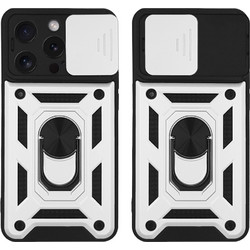Sonique Ring Armor CamPro Back Cover Silver (iPhone 15 Pro)